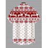 Christmas Couple Outfit Elk Snowflake Geometric Print Bell Sleeve A Line Mini Dress and Shirt Set - Blanc S | US 4