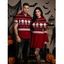 Halloween Gothic Couple Outfit Skulls Zig Zag Geometric Print Bell Sleeve A Line Mini Sweater Dress and Shirt Set - Rouge Vineux S | US 4