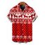 Men's Christmas Shirt Elk Snowflake Geometric Print Button Up Shirt - Blanc 2XL