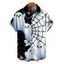 Men's Halloween Shirt Cute Ghost Spider Web Star Print Button Up Shirt - Noir S
