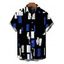Men's Vintage Shirt Colorblock Geometric Print Button Up Shirt - Rouge Vineux 5XL