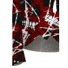 Gothic Top Barbed Wire Skull Print Foldover Off the Shoulder Top - Rouge foncé M | US 6