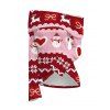 Christmas Top Elk Snowman Snowflake Heart Bowknot Print Foldover Off the Shoulder Top - Rouge Vineux S | US 4