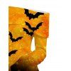 Halloween Top Galaxy Bat Print Ombre Foldover Off the Shoulder Long Sleeve Top - Orange XL | US 12