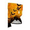 Halloween Top Galaxy Bat Print Ombre Foldover Off the Shoulder Long Sleeve Top - Orange XL | US 12