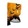 Halloween Women Outfit Galaxy Bat Print Ombre Foldover Off the Shoulder Top and Buckle Lace Up Leggings Set - Orange S | US 4