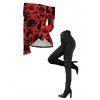 Gothic Halloween Women Outfit Black Cat Bat Pumpkin Print Foldover Off the Shoulder Top and Buckle Lace Up Legging Set - Rouge Vineux S | US 4