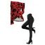 Gothic Halloween Women Outfit Black Cat Bat Pumpkin Print Foldover Off the Shoulder Top and Buckle Lace Up Legging Set - Rouge Vineux S | US 4