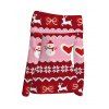 Christmas Women Outfit Elk Snowman Snowflake Print Foldover Off the Shoulder Top and Topstitching Flare Jeans Set - Rouge Vineux S | US 4
