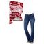 Christmas Women Outfit Elk Snowman Snowflake Print Foldover Off the Shoulder Top and Topstitching Flare Jeans Set - Rouge Vineux S | US 4