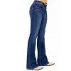 Christmas Women Outfit Elk Snowman Snowflake Print Foldover Off the Shoulder Top and Topstitching Flare Jeans Set - Rouge Vineux S | US 4