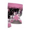Christmas Top Colorblock Snowman Snowflake Gift Print Foldover Off the Shoulder Top - Rose XL | US 12