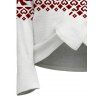 Autumn Top Bowknot Geometric Heart Print Foldover Off the Shoulder Top - Blanc XL | US 12