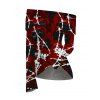 Gothic Women Outfit Barbed Wire Skull Print Foldover Off the Shoulder Top and Buckle Lace Up Leggings Set - Rouge Vineux S | US 4