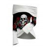 Halloween Women Outfit Colorblock Skulls Rose Floral Print Foldover Long Sleeve Top and Buckle Hollow Out Pants Set - Noir S | US 4