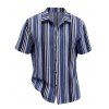 Ethnic Couple Outfit Vintage Textured Striped Print Spaghetti Strap Bodycon Dress and Shirt Set - Bleu S | US 4