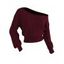 Solid Color Sweater Hollow Out Skew Neck Cropped Sweater - Blanc S | US 4