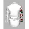 Christmas Couple Outfit Elk Geometric Snowflake Christmas Tree Print Bodycon Mini Sweater Dress and Long Sleeve Shirt Set - Blanc S | US 4