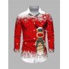 Christmas Couple Outfit Elk Snowflake Ombre Print Bodycon Mini Sweater Dress and Long Sleeve Shirt Set - Rouge S | US 4