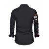 Gothic Couple Outfit Skulls Rose Print Lace Panel Buckle Handkerchief Dress and Shirt Set - Noir S | US 4