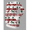 Christmas Sweater Dress Elk Geometric Snowflake Christmas Tree Print Bodycon Long Sleeve Mini Dress - Blanc XL | US 12