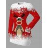 Christmas Sweater Dress Elk Snowflake Ombre Print Long Sleeve Bodycon Mini Dress - Rouge S | US 4
