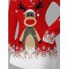 Christmas Sweater Dress Elk Snowflake Ombre Print Long Sleeve Bodycon Mini Dress - Rouge S | US 4