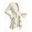 Ruffle Bell Sleeve Sweater Coat Wavy Asymmetrical Hem Solid Color Mid‑Long Knit Cardigan Coat - Noir M | US 6