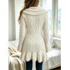 Ruffle Bell Sleeve Sweater Coat Wavy Asymmetrical Hem Solid Color Mid‑Long Knit Cardigan Coat - Beige S | US 4