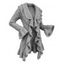 Ruffle Bell Sleeve Sweater Coat Wavy Asymmetrical Hem Solid Color Mid‑Long Knit Cardigan Coat - Noir M | US 6