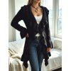 Ruffle Bell Sleeve Sweater Coat Wavy Asymmetrical Hem Solid Color Mid‑Long Knit Cardigan Coat - Noir M | US 6