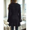 Ruffle Bell Sleeve Sweater Coat Wavy Asymmetrical Hem Solid Color Mid‑Long Knit Cardigan Coat - Noir M | US 6