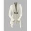 Cable Knit Asymmetrical Cardigan Buckle Colorblock Long Sleeve Cardigan - Gris XL