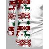 Men's Christmas Shirt Colorblock Elk Geometric Snowflake Christmas Tree Print Long Sleeve Button Up Shirt - Blanc 2XL