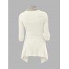 Cable Knit Asymmetrical Cardigan Plain Color Buckle Long Sleeve Cardigan - Abricot M | US 6