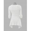 Cable Knit Asymmetrical Cardigan Buckle Colorblock Long Sleeve Cardigan - Gris S | US 4