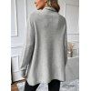 Solid Color Top Slant Neck Fringed Irregular Shawl Style Knit Top - Gris Clair S | US 4