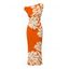 Beach Vacation Dress Palm Leaf Silhouette Print Ruched One Shoulder Bodycon Dress - Orange L | US 8-10