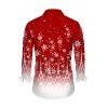Christmas Couple Outfit Ombre Snowflake Print Round Neck Bodycon Maxi Dress and Long Sleeve Shirt Set - Rouge S | US 4