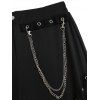 Gothic Pants Grommet Chain Embellishment High Waist Solid Color Punk Style Skinny Pants - Noir XXL | US 14