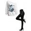 Halloween Women Outfit Ghost Pumpkin Bat Spider Web Print Skew Neck Sweatshirt and Grommet Chain Skinny Pants Set - Noir S | US 4