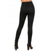 Gothic Women Outfit Grommet Chain Embellishment Lace Panel Sleeve Cold Shoulder Top and Pants Punk Style Set - Noir S | US 4
