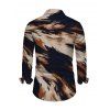 Men's Vacation Shirt Abstract Brush Stroke Print Button Up Long Sleeve Shirt - multicolor S
