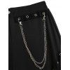 Casual Women Outfit Solid Color Skew Neck Lace Up Grommet Asymmetrical Hem Top and Chain Embellishment Skinny Pants Set - Vert Armée S | US 4