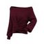 Off the Shoulder Sweater Textured Solid Color Twisted Long Sleeve Cropped Sweater - café XL | US 12