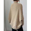 Solid Color Sweater Cardigan Geometric Textured Batwing Sleeve Open Front Cropped Coat - café XL | US 10