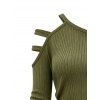 Streetwear Dress Solid Color Skew Neck Cut Out Mock Button Ruched Asymmetrical Bodycon Dress - Vert Armée XXL | US 14