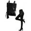 Daily Women Outfit Solid Color Bucket Strap Foldover Cold Shoulder Lace Up Sleeve Top and Grommet Chain Embellishment Skinny Pants Set - Noir S | US 4