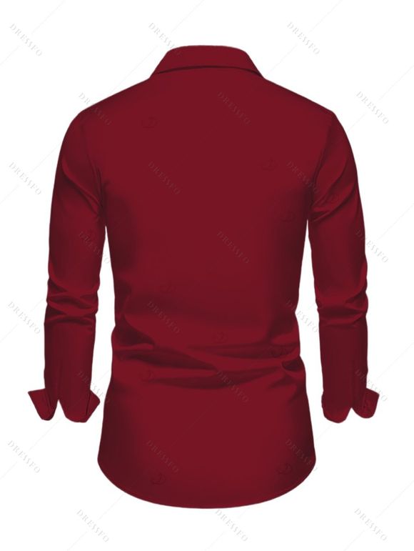 Christmas Couple Outfit Elk Snowflake Christmas Tree Print Bodycon Mini Sweater Dress and Long Sleeve Shirt Set - Rouge Vineux S | US 4