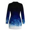 Christmas Sweater Dress Ombre Galaxy Snowflake Print Long Sleeve Bodycon Mini Dress - Noir L | US 8-10
